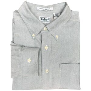 Men's L.L. BEAN‎ Single-Needle Tailoring Oxford Button Down Sage | Size 16.5-35